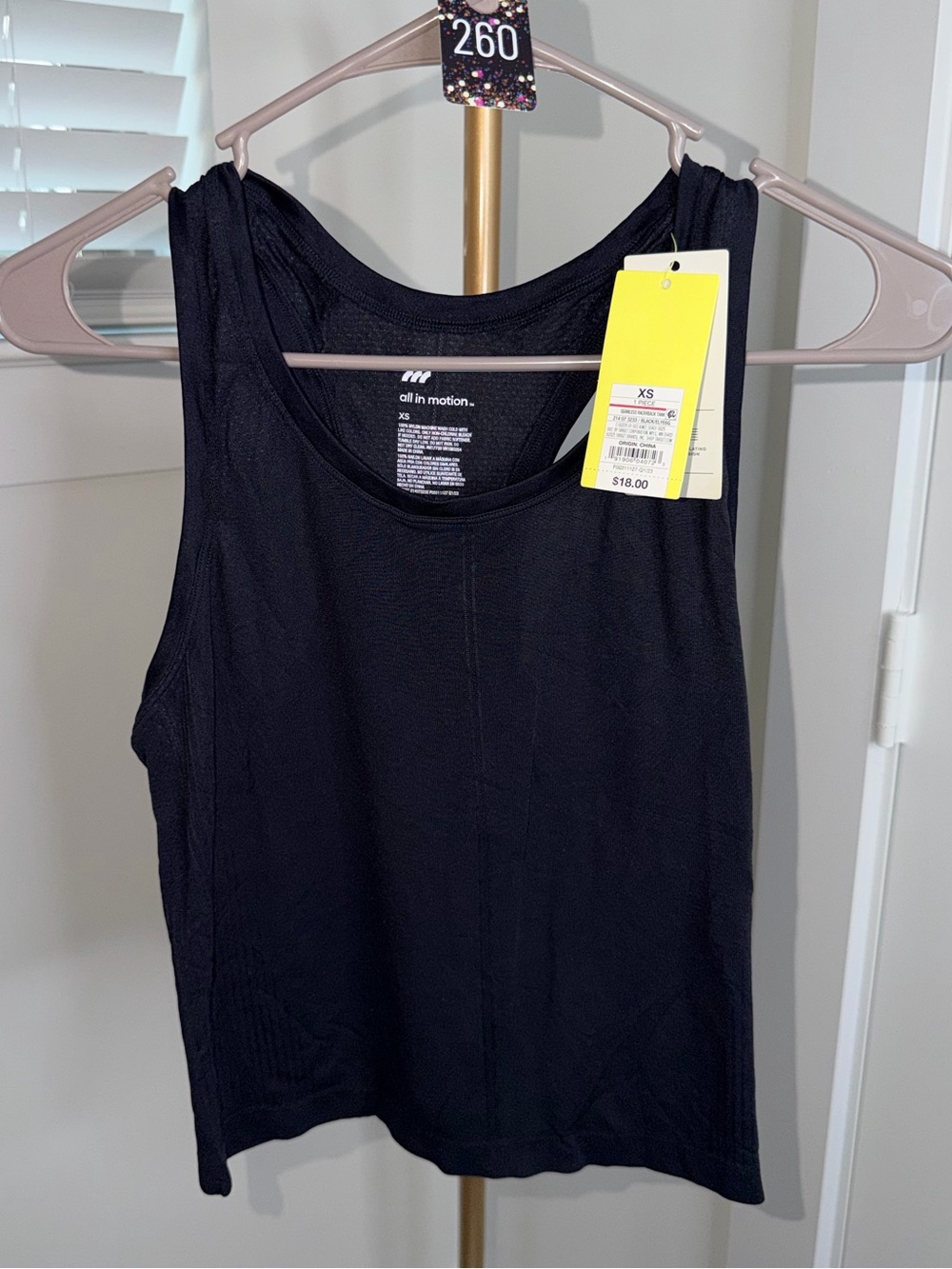 260. All in Motion Women's Black Tank Top - Sleeveless Activewear
